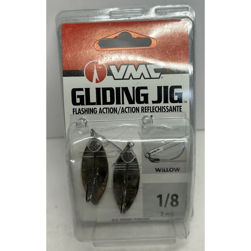 VMC Gliding Jig Willow‎ 1/8 Antique Gold 2-Pack Flashing Action NOS